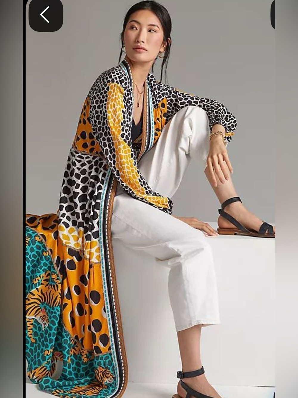 Anthropologie Conditions Apply multicolored animal print kimono.